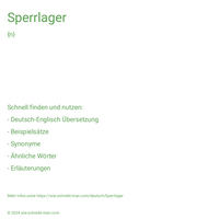 Sperrlager