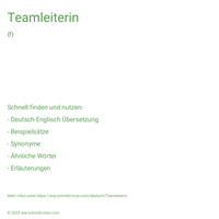 Teamleiterin