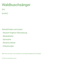 Waldbuschsänger