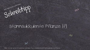 Wie schreibt man stammsukkulente Pflanze? Bedeutung, Synonym, Antonym & Zitate.