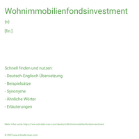 Wohnimmobilienfondsinvestment