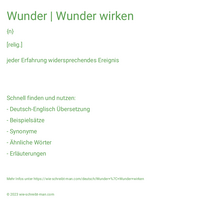 Wunder | Wunder wirken