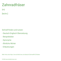 Zahnradfräser