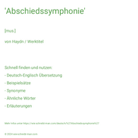 'Abschiedssymphonie'