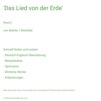 'Das Lied von der Erde'