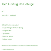 'Der Ausflug ins Gebirge'