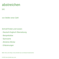 abstreichen