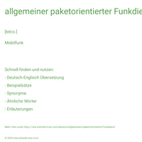 allgemeiner paketorientierter Funkdienst