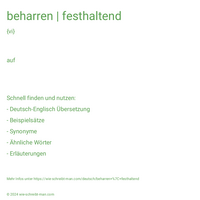 beharren | festhaltend