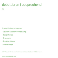 debattieren | besprechend