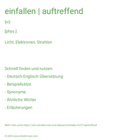 einfallen | auftreffend