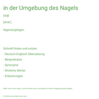 in der Umgebung des Nagels