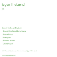 jagen | hetzend