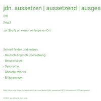 jdn. aussetzen | aussetzend | ausgesetzt