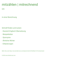 mitzählen | mitrechnend