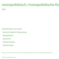 monopolistisch | monopolistische Konkurrenz