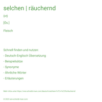 selchen | räuchernd