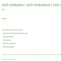 sich sträuben | sich sträubend | sich gesträubt