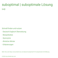 suboptimal | suboptimale Lösung