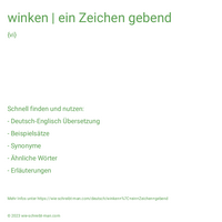 winken | ein Zeichen gebend