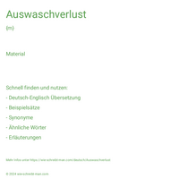 Auswaschverlust