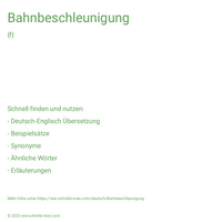 Bahnbeschleunigung