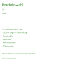 Bereichswahl