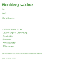 Bitterkleegewächse