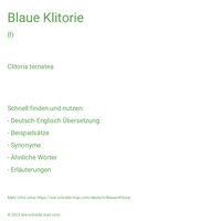 Blaue Klitorie