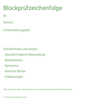 Blockprüfzeichenfolge