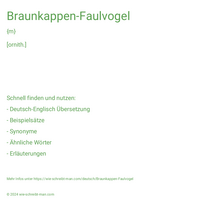 Braunkappen-Faulvogel