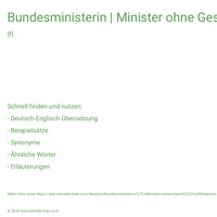 Bundesministerin | Minister ohne Geschäftsbereich