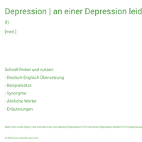 Depression | an einer Depression leiden | Depressionen haben