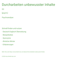 Durcharbeiten unbewusster Inhalte