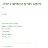 Schrei | durchdringender Schrei