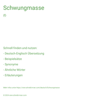 Schwungmasse