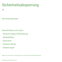 Sicherheitsabsperrung