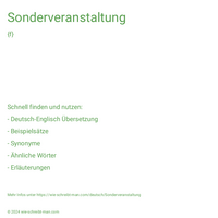 Sonderveranstaltung