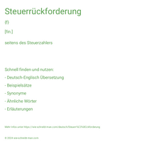 Steuerrückforderung