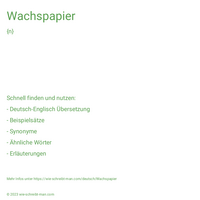 Wachspapier