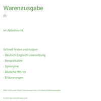 Warenausgabe