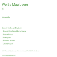 Weiße Maulbeere