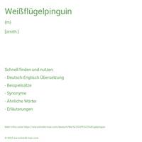 Weißflügelpinguin