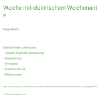 Weiche mit elektrischem Weichenantrieb | gekuppelte Weichen | fahrzeuggesteuerte Weiche | Federrückfallweiche