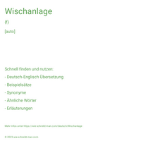 Wischanlage