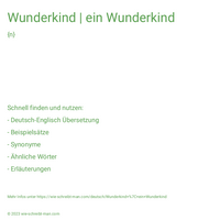 Wunderkind | ein Wunderkind