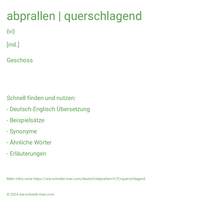 abprallen | querschlagend