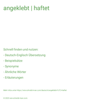 angeklebt | haftet