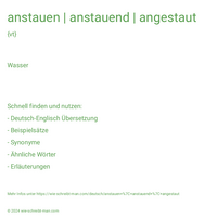 anstauen | anstauend | angestaut