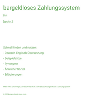 bargeldloses Zahlungssystem